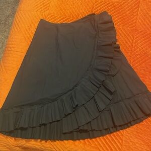 DKNY LADIES WOMENS 6 BLACK RUFFLED WRAP SKIRT EXC SHAPE $88.